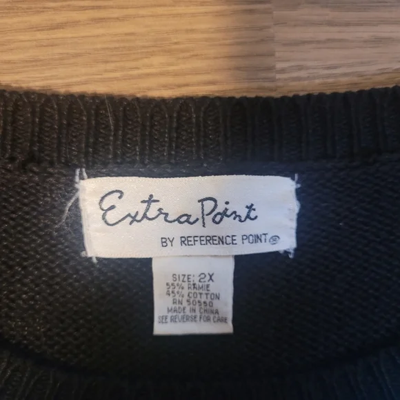 Vintage Teal and Black Sequin Sweater - Picture 2 of 9